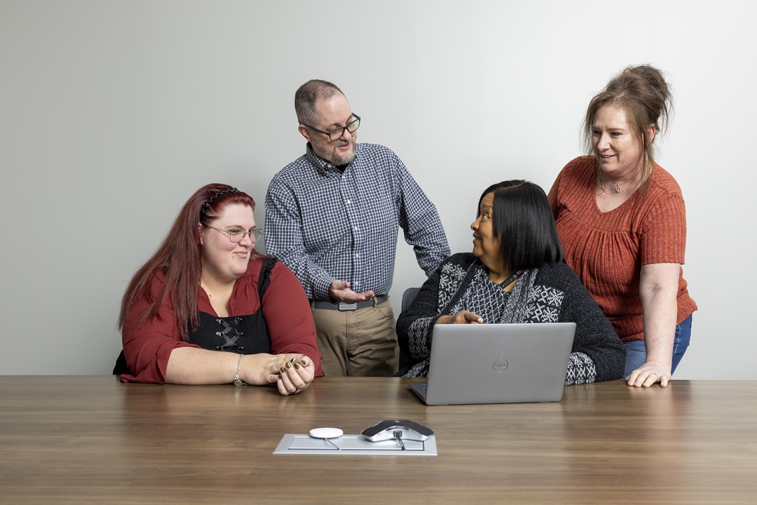 Pictured left to right: Burkleigh Hund, Tuck Traynor, Juareen Green, and Roberta Brown. Photo by Adam Baker