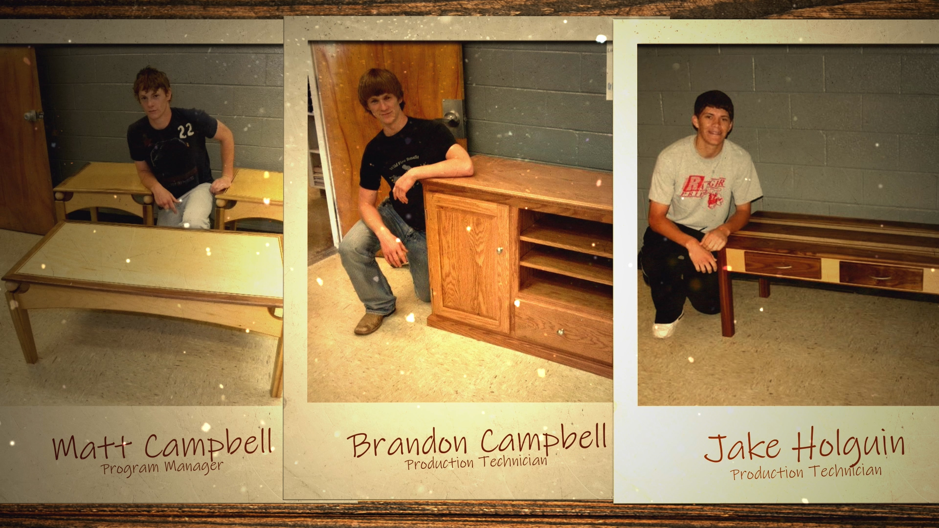Darrin Davis’ former high school woodshop students