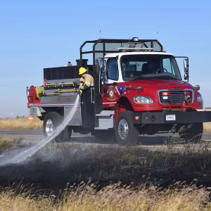 Pantex Firefighters extinguish a grass fire