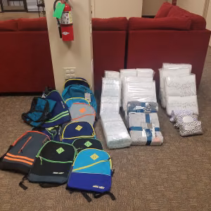 Amarillo Foster In Texas received a backpack and school supplies from the Pantex grant