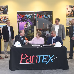 Signing the first CNS Mentor-Protégé agreement at Pantex